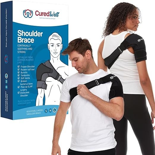 Shoulder pad for men and women, 3 sizes-shoulder rest for tearing rotating cuffs and shoulder support for relieving shoulder pain and wound healing-adjustable neutral shoulder compression.